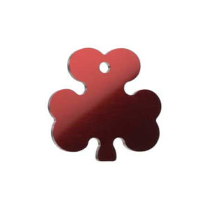 Medaglietta Personalizzata trifoglio - Medaglietta-Incisa-Basic-Trifoglio-Rosso-Lucido