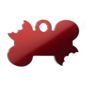 Medaglietta Personalizzata osso con morso -Medaglietta-Incisa-Funny-Osso-con-Morso-Rosso-Lucido