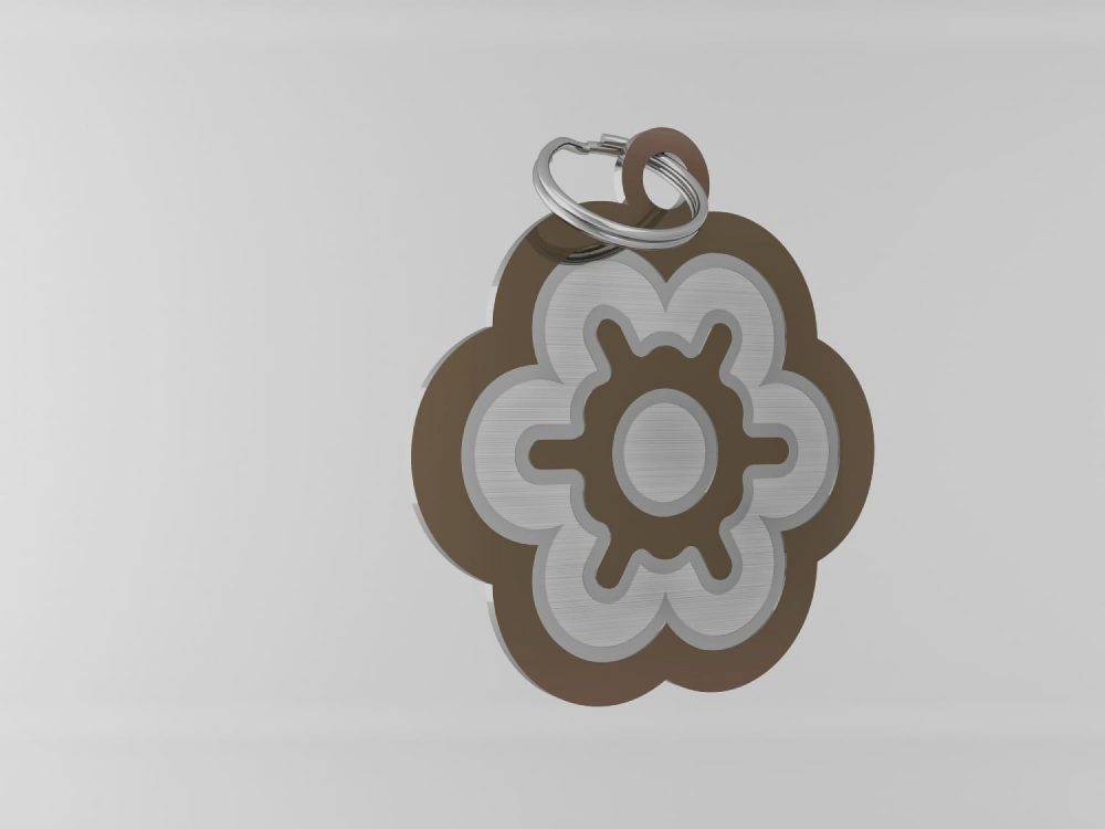 Medaglietta-personalizzata-a-forma-di-fiore-luxury-bronzo-fronte