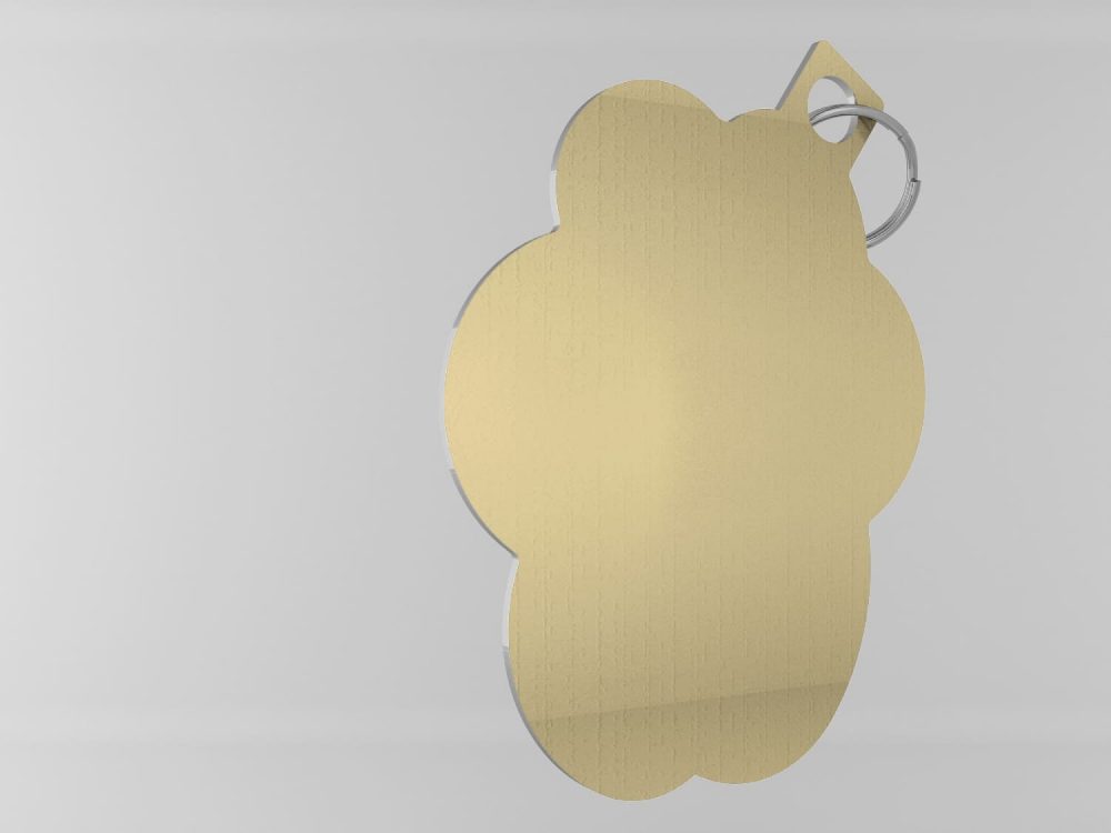 Medaglietta-personalizzata-a-forma-di-zampa-luxury-oro-lucido-retro
