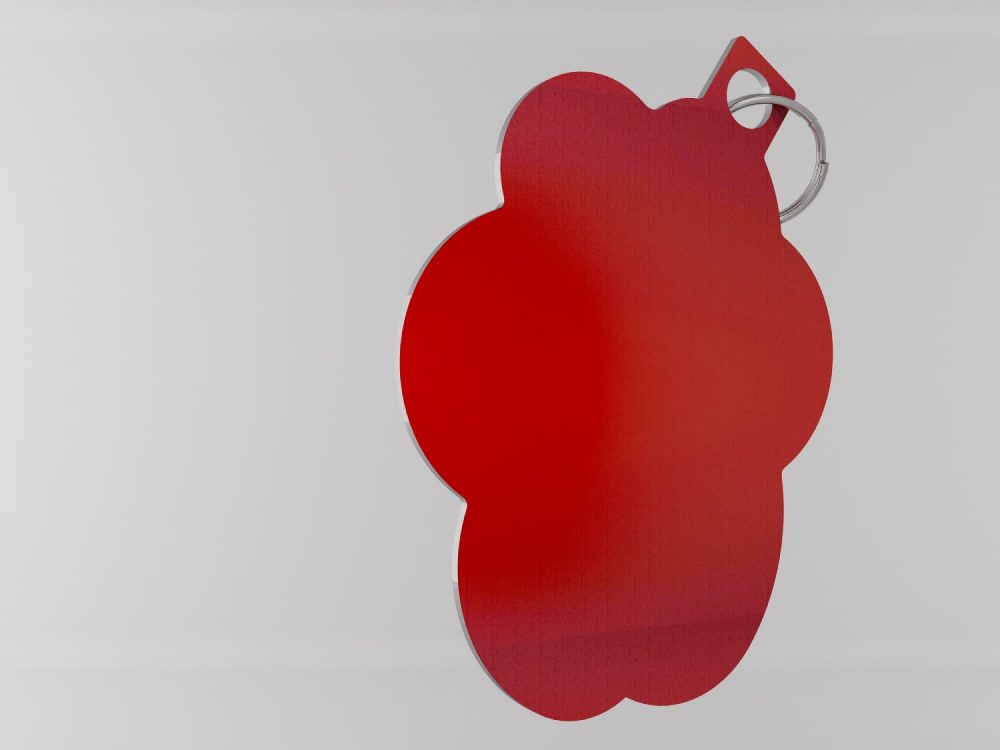 Medaglietta-personalizzata-a-forma-di-zampa-luxury-rossa-retro