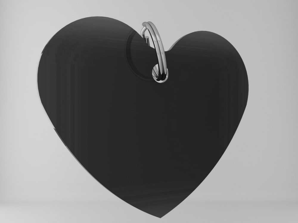 Medaglietta-personalizzata-cuore-basic-nero-lucido-fronte