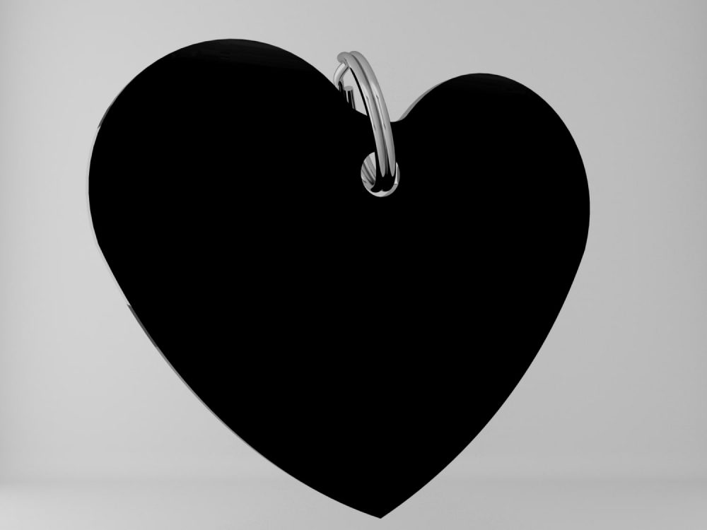 Medaglietta-personalizzata-cuore-basic-nero-opaco-fronte