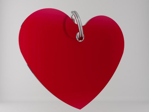 Medaglietta personalizzata cuore basic-rosso-fronte
