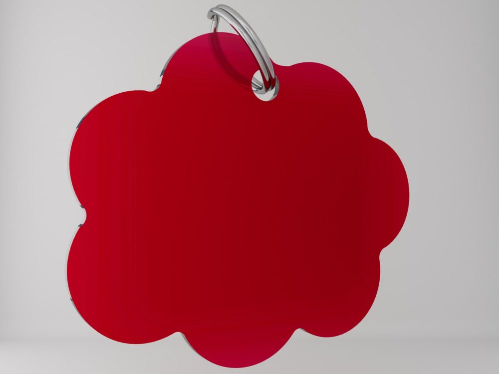 Medaglietta personalizzata nuvoletta basic-rosso-fronte