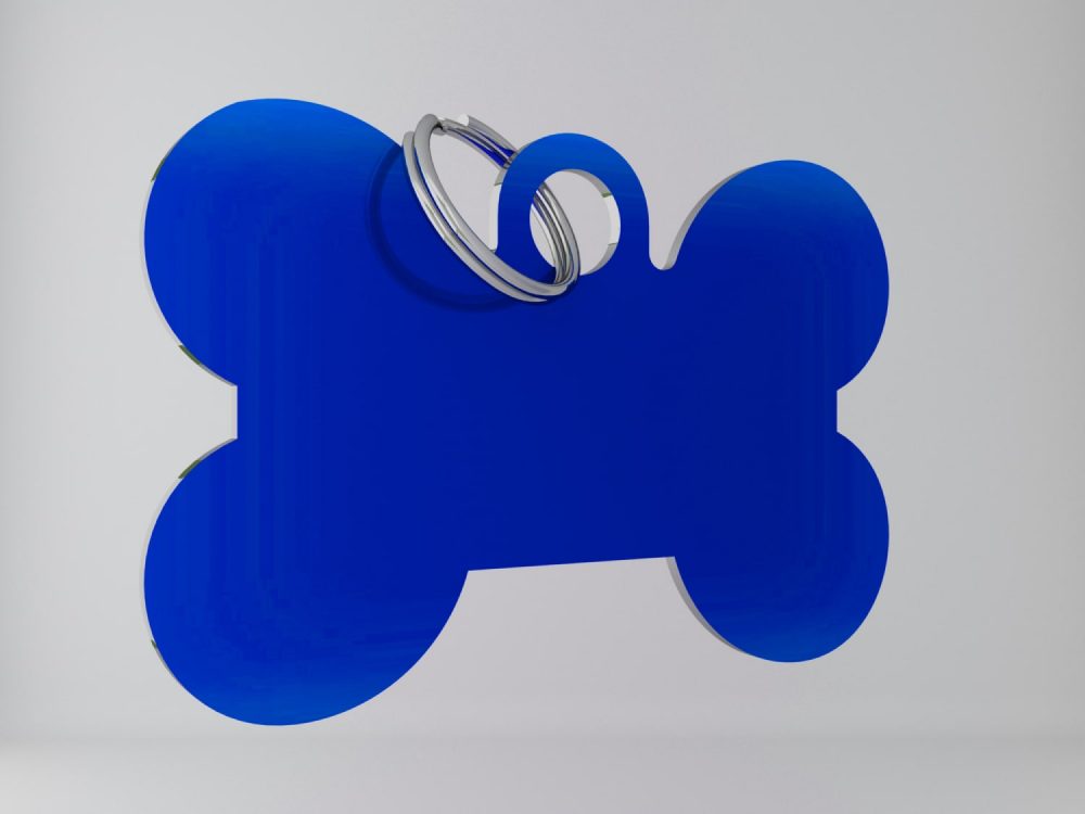 Medaglietta-personalizzata-osso-basic-blu-fronte