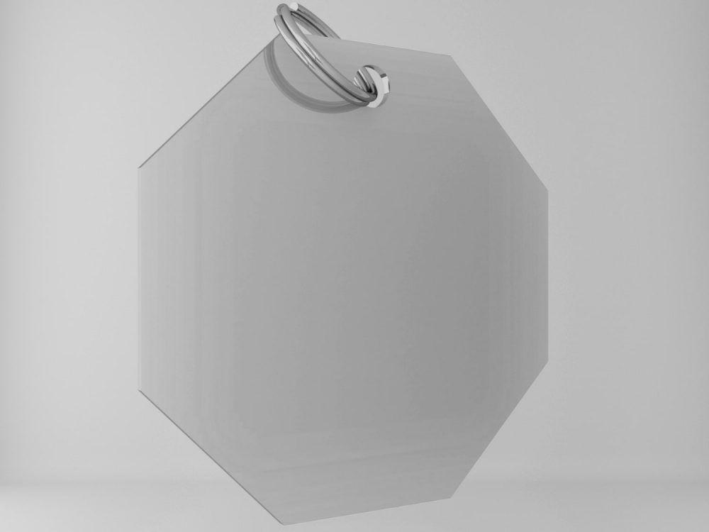 Medaglietta-personalizzata-ottagono-basic-argento-lucido-fronte