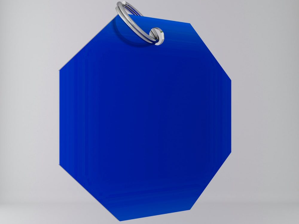 Medaglietta-personalizzata-ottagono-basic-blu-fronte