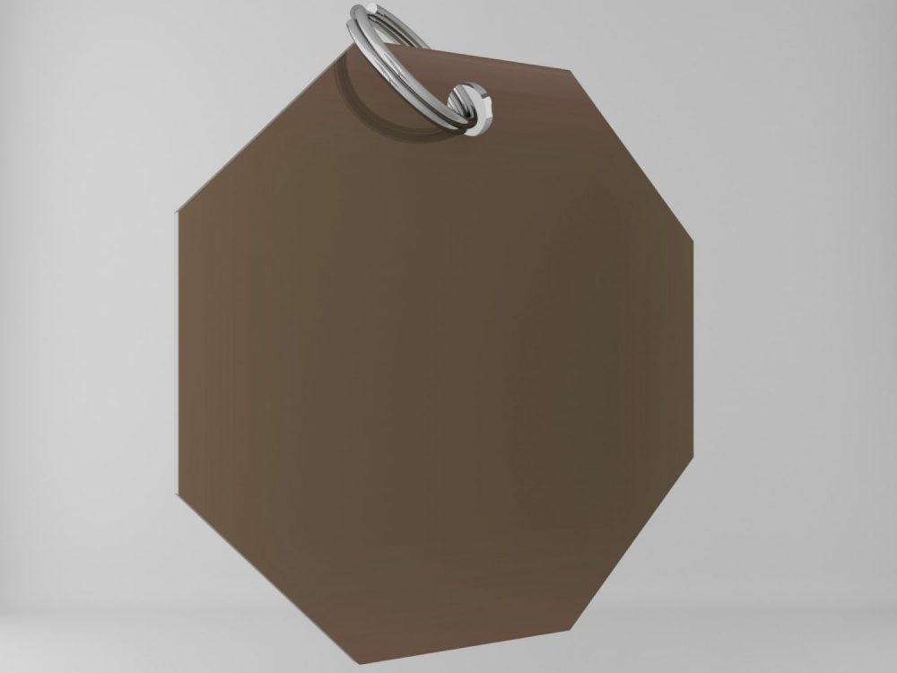 Medaglietta-personalizzata-ottagono-basic-bronzo-fronte