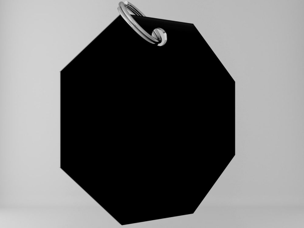 Medaglietta-personalizzata-ottagono-basic-nero-opaco-fronte