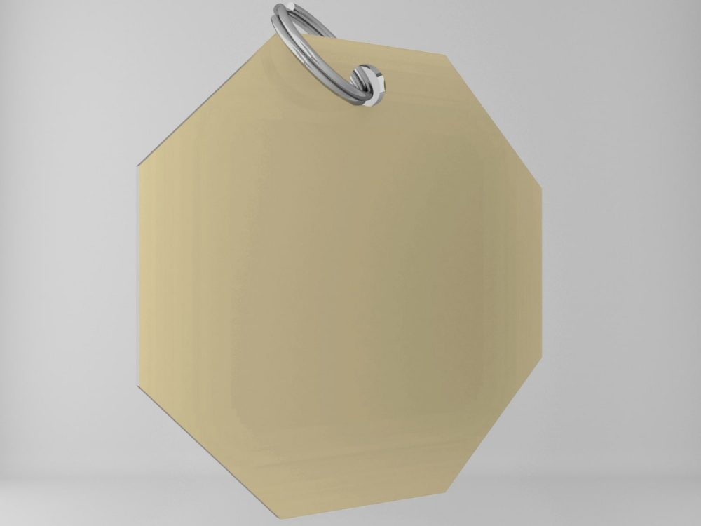Medaglietta-personalizzata-ottagono-basic-oro-opaco-fronte