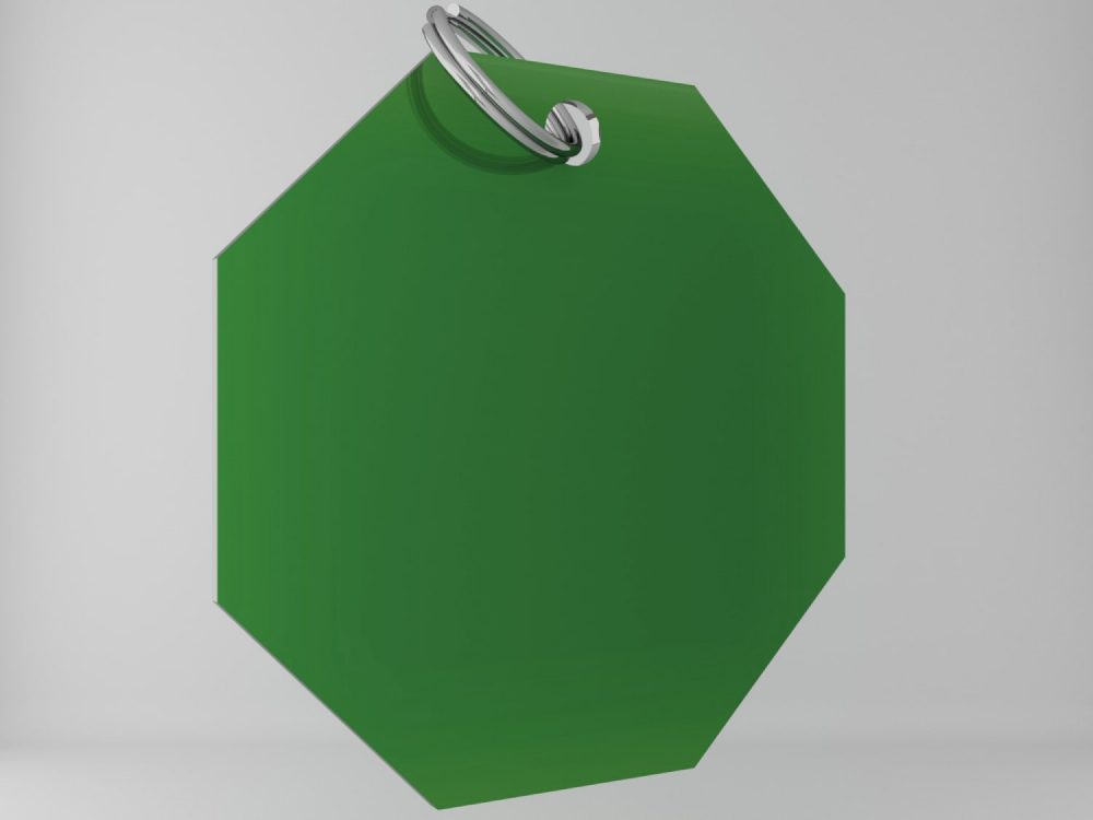 Medaglietta-personalizzata-ottagono-basic-verde-fronte