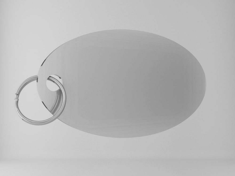 Medaglietta-personalizzata-ovale-basic-argento-lucido-fronte