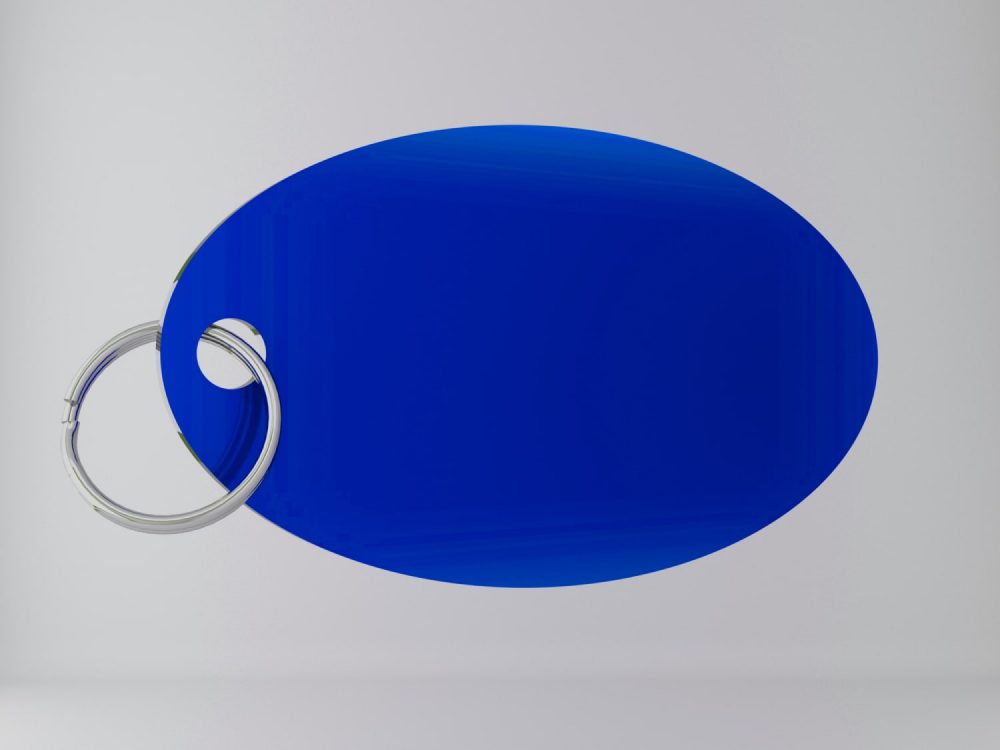 Medaglietta-personalizzata-ovale-basic-blu-fronte