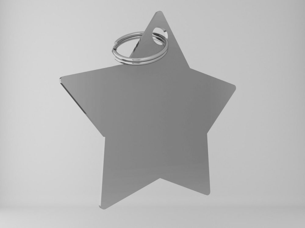 Medaglietta-personalizzata-stella-basic-argento-opaca-fronte