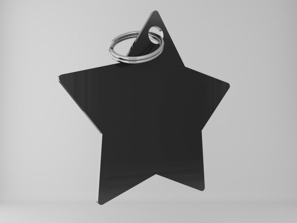 Medaglietta-personalizzata-stella-basic-nero-lucida-fronte