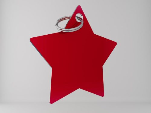 Medaglietta personalizzata stella basic-rosso-fronte