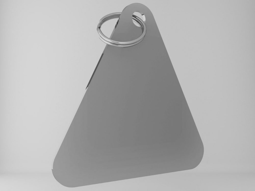 Medaglietta-personalizzata-triangolo-basic-argento-opaco-fronte