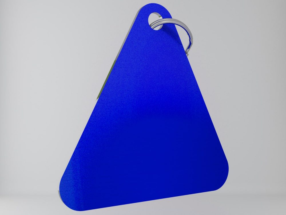 Medaglietta-personalizzata-triangolo-basic-blu-retro