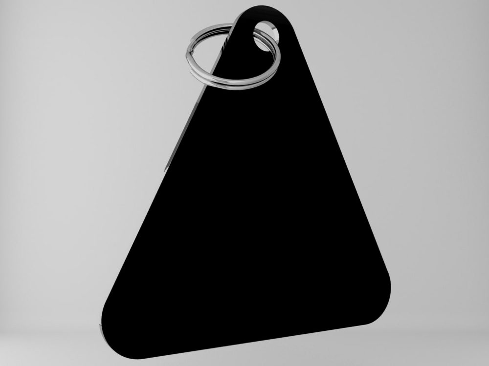 Medaglietta-personalizzata-triangolo-basic-nero-opaco-fronte