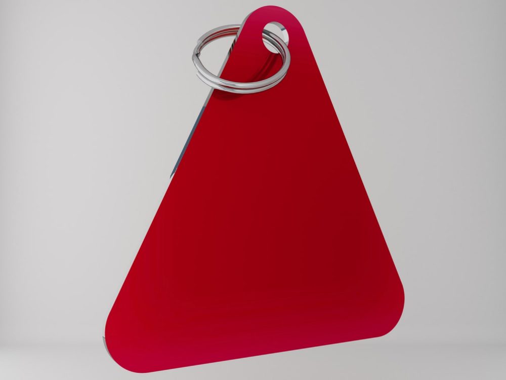 Medaglietta personalizzata triangolo basic-rosso-fronte