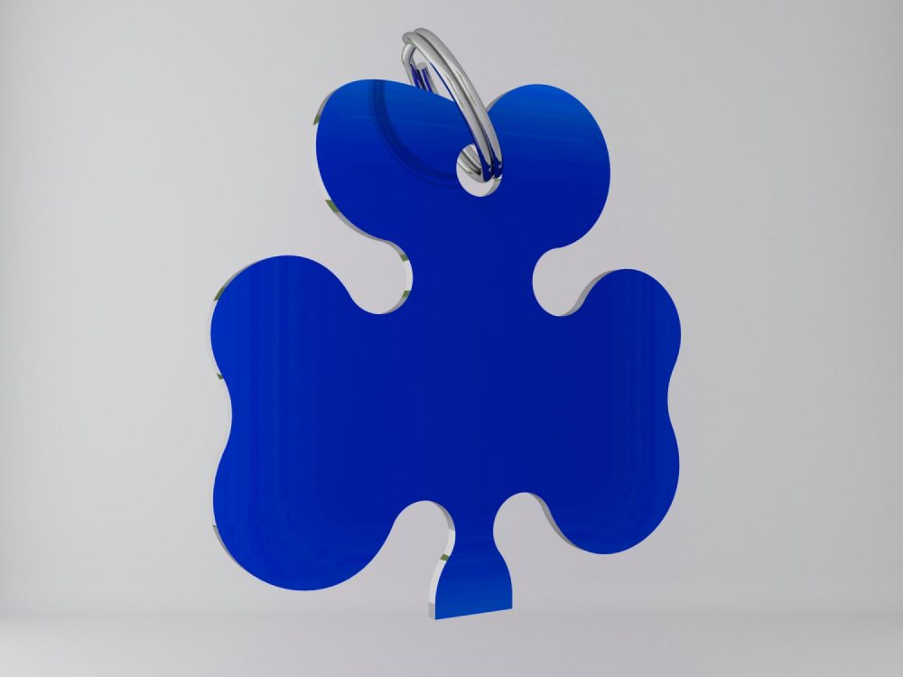 Medaglietta-personalizzata-trifoglio-basic-blu-fronte