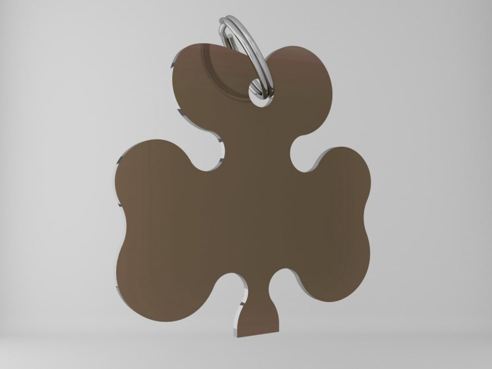 Medaglietta-personalizzata-trifoglio-basic-bronzo-fronte