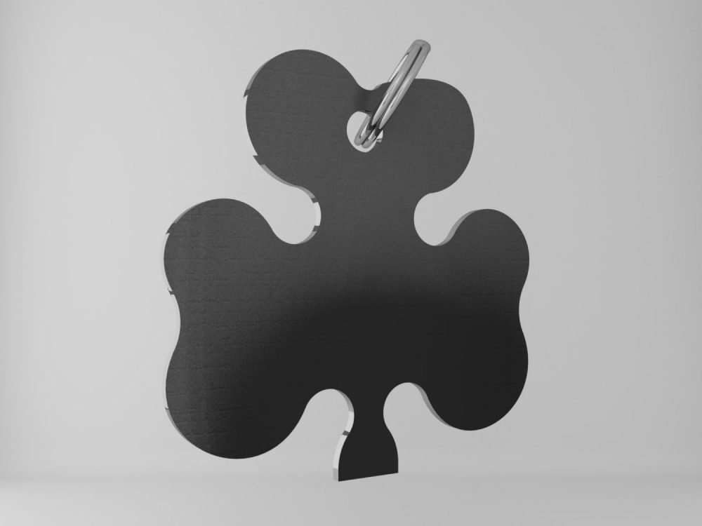 Medaglietta-personalizzata-trifoglio-basic-nero-lucido-retro