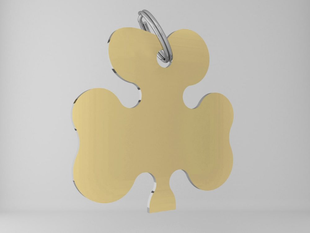 Medaglietta-personalizzata-trifoglio-basic-oro-opaco-fronte
