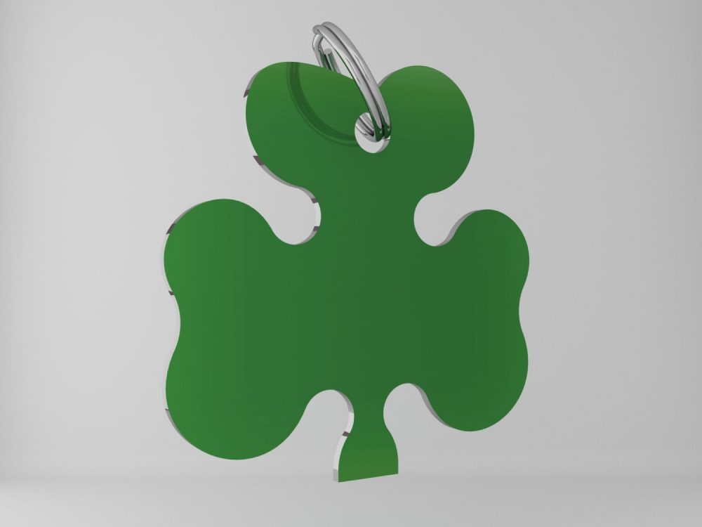 Medaglietta-personalizzata-trifoglio-basic-verde-fronte