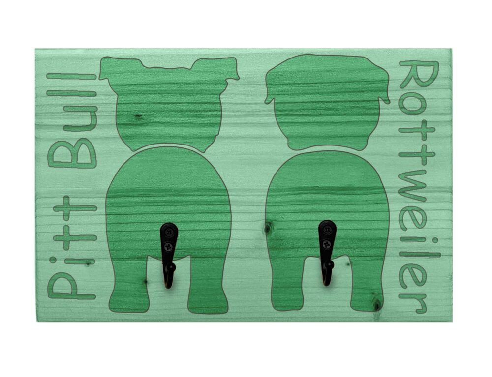 Portaguinzagli personalizzabile doppio - Panpet - Rottweller e Pitt Bull - Verde