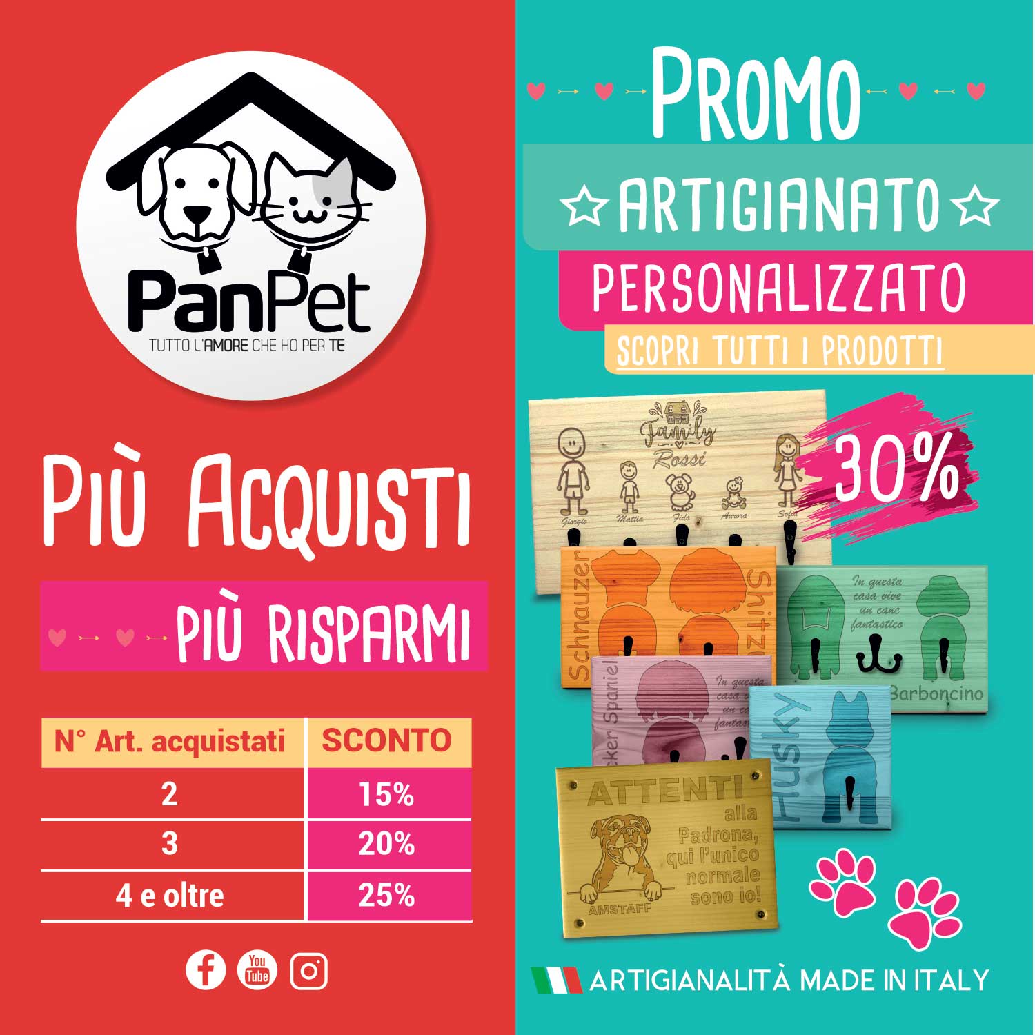 Panpet popup sconti multipli e sconti artigianato